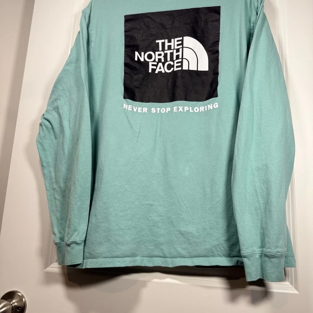 The North Face Seafoam Blue Mens Long Sleeve T-Shirt Size Large